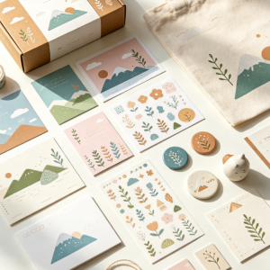 Complete Set of Graphic Illustration Design for Cultural and Creative Product Packaging